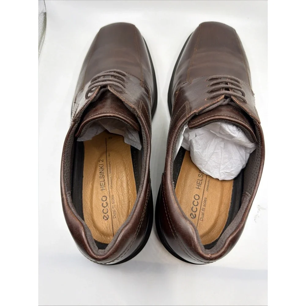 ECCO Men's Helsinki Bike Toe Lace Up Mink Oxfords Dress Shoes Size 11-11.5 New